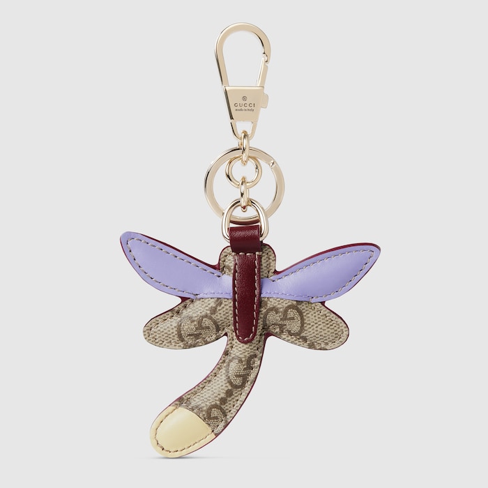 グッチ GUCCI チャーム レディース メンズ ブランド レザー GGエンブレム ドラゴンフライ シェイプ ベージュ マルチカラー 837353 バッグチャーム おしゃれ トンボ 可愛い ロゴ 【中古】 837353_JAAI0_8063_001_100_0000