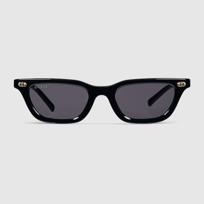 Cat eye frame sunglasses in black | GUCCI® PL