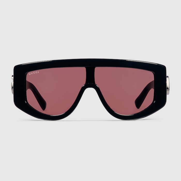 Rectangular frame sunglasses in black | GUCCI® US