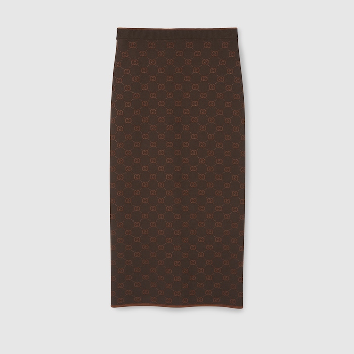 GUCCI　ベルベットスカート グッチ レディース ウェアスクエアG プリント シルク スカート