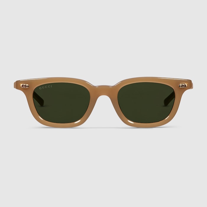 Oval frame sunglasses in light opal brown | GUCCI® US