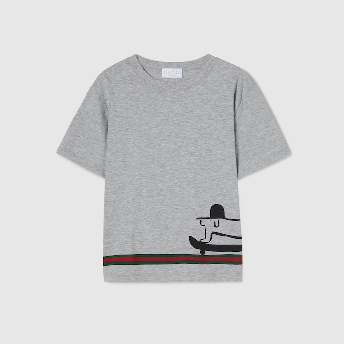 GUCCI チルドレン キャット Tシャツ 10Y Children's cotton T-shirt with print in white | GUCCI® US