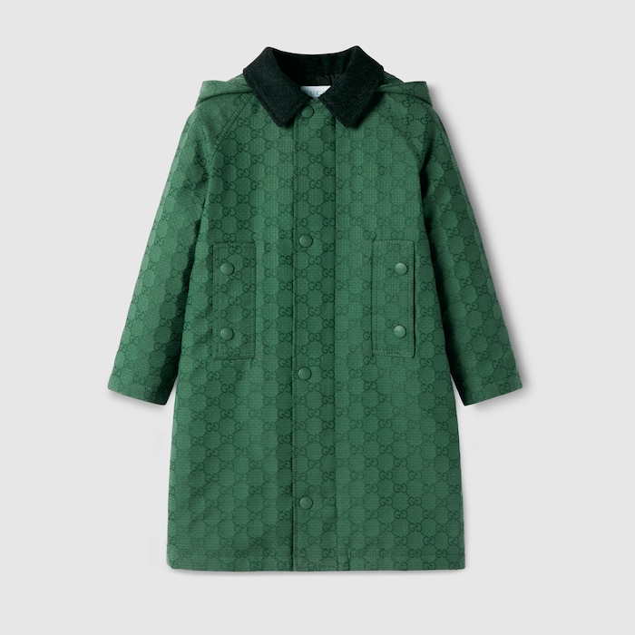 Children's GG cotton hooded jacket in green | GUCCI® US