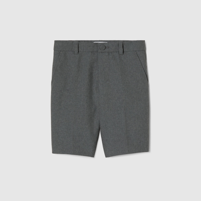 GUCCI / ショートパンツ/--/コットン/BRW/無地/キッズサイズ10 チルドレンズ〕ウール ショートパンツ ・ライトグレー | GUCCI公式