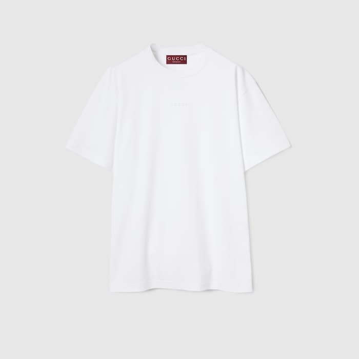【未使用】 s Cotton Jersey T-Shirt Cotton Jersey T-shirt with logo in white | GUCCI® CA
