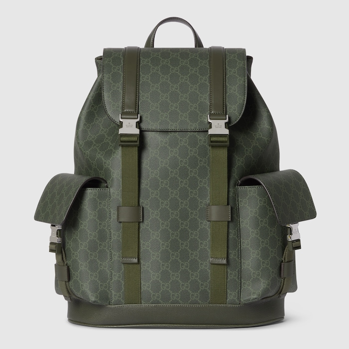 GG Monogram large backpack in forest green GG fabric | GUCCI® US
