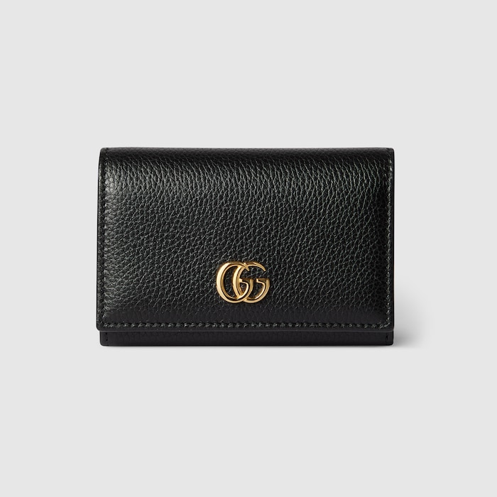 小物 Gucci card case Card case with Gucci logo in black leather | GUCCI® US