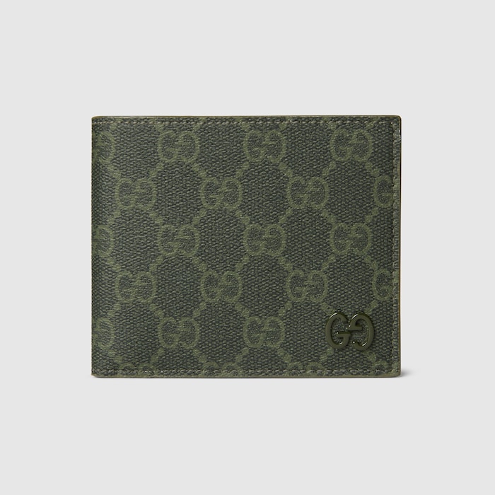 GG bi-fold wallet in forest green GG fabric | GUCCI® US