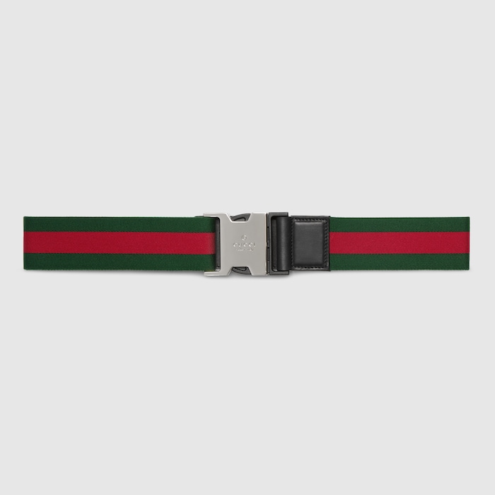 Luggage elastic Web band in green and red canvas | GUCCI® US