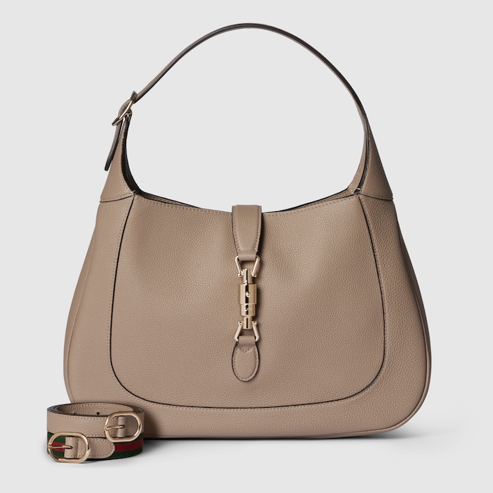 Gucci Jackie 1961 large bag in taupe leather | GUCCI® US