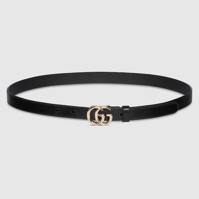 ベルト GUCCI BLACK THIN BELT WITH HALF BUCKLE Thin belt with half-Horsebit buckle in black leather | GUCCI® US