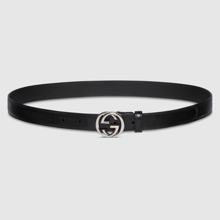 【関税・送料込み】GUCCI BELTS BLACK LEATHER RE-EDITION BELT Belt with Interlocking G detail in black leather | GUCCI® CA
