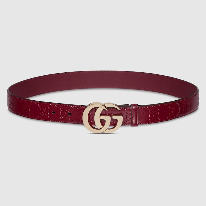 ベルト Gucci Leather Belt With All-Over Gg Logo Men's Gucci Belt Size 32/90 Black GG Embossed Leather Silver