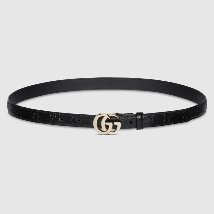 ベルト GUCCI BELTS GG Milano thin belt in black leather | GUCCI® US
