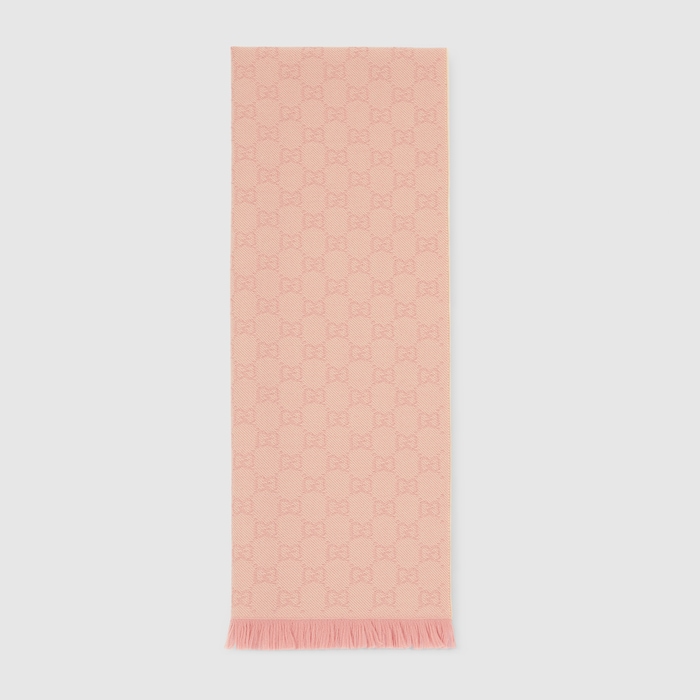 GG wool scarf in light pink and pink | GUCCI® CA