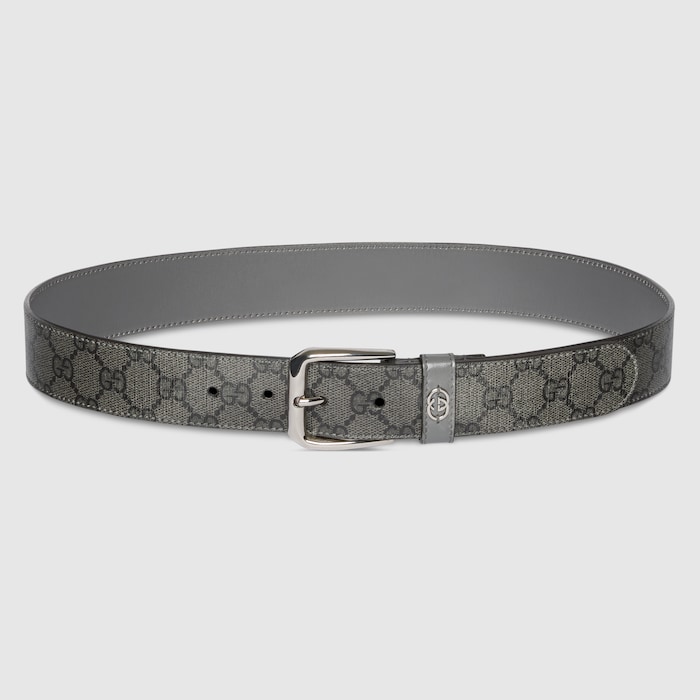 Belt with Interlocking G detail in grey and black Supreme