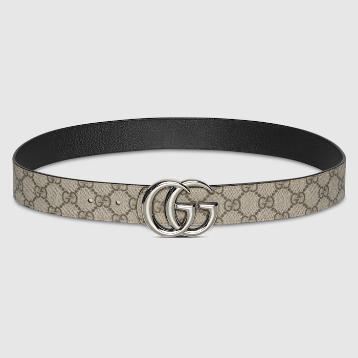 Reversible GG Marmont belt in black leather | GUCCI® CA