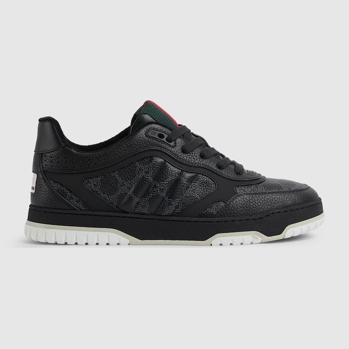 Men's Gucci Re-Web trainers in black GG leather | GUCCI® RO