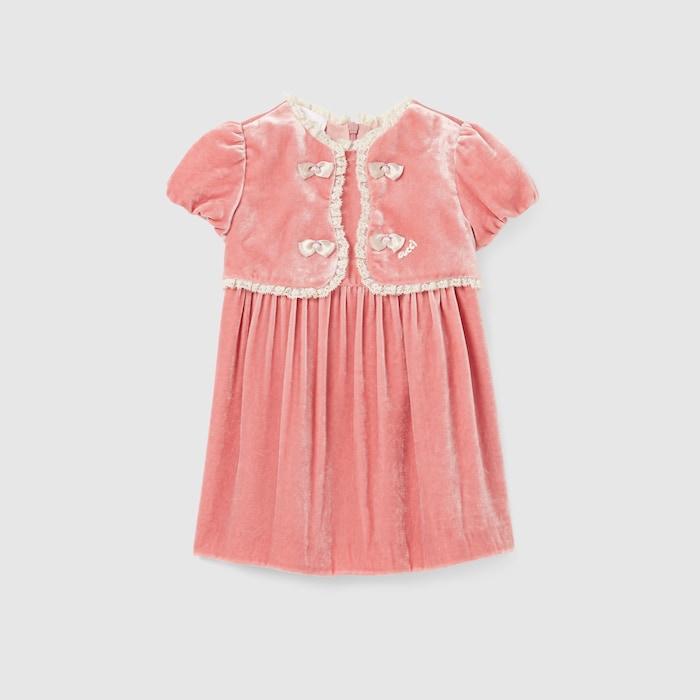 Gucci Baby - Velvet Dress, Size 6-9 Months, Pink, Ready-to-wear