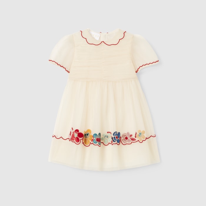 gucci embroidered dress Gucci Crystal Embroidered Sequin Tulle Dress main image 0