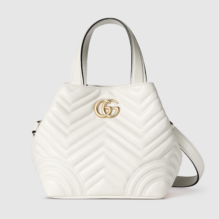 【売約済】GUCCI グッチ　GGマーモント アリー ラージ トップハンドルバッグ 品番550130 ホワイトカーフレザー 2Wayトートバッグ・ワンショルダー 正規品　極上 847386_AAFA1_9050_001_075_0000