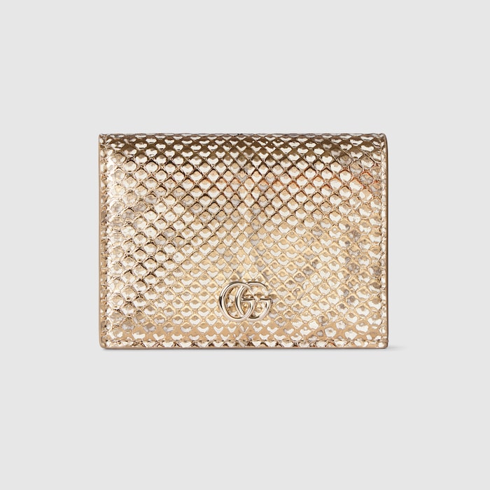 極美品 GUCCI ZUMI PYTHON CHAIN MINI WALLET Gucci Zumi Mini Grainy Leather Chain Wallet Black - DDH