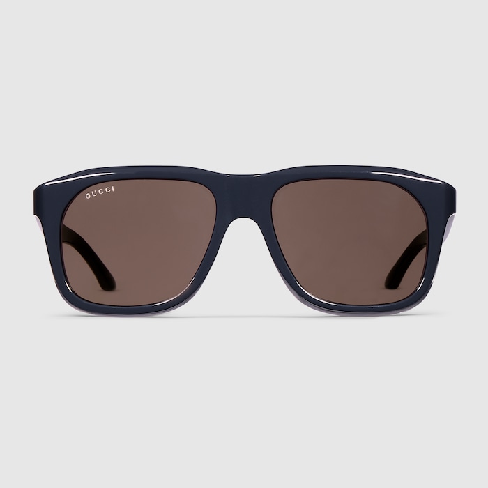 Gafas de sol cuadradas en azul oscuro | GUCCI® ES