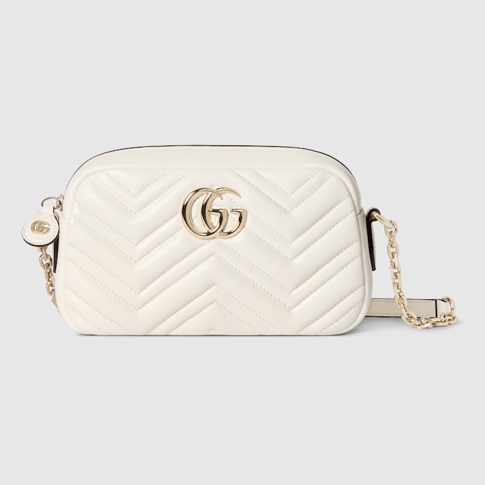 GG Marmont small camera bag in white leather | GUCCI® US