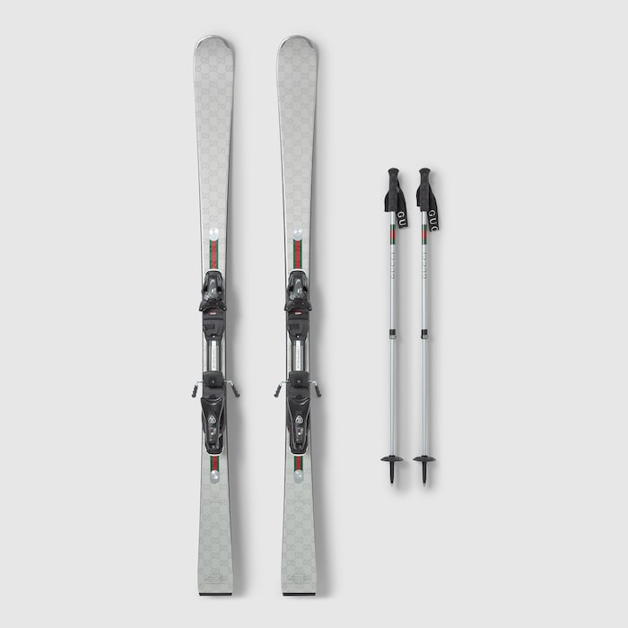 Gucci x HEAD ski set in silver, white and black | GUCCI® US