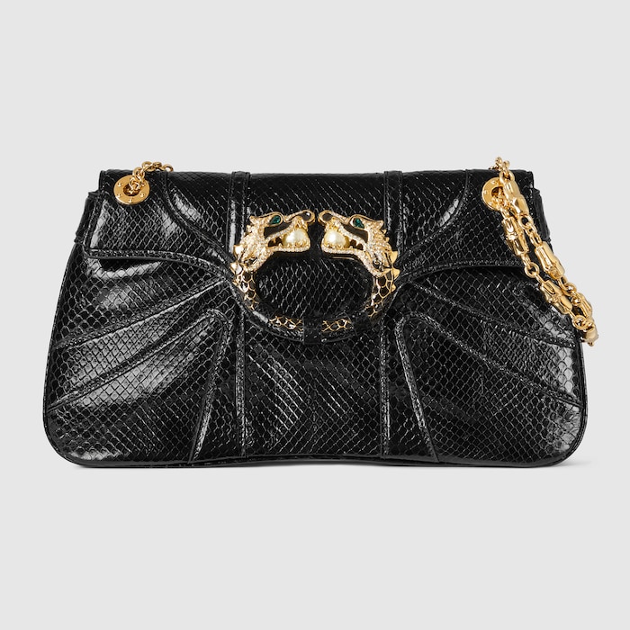 GUCCI ブラック パイソン ショルダーバッグ パイソン イブニング ショルダーバッグ ・ブラック | GUCCI公式