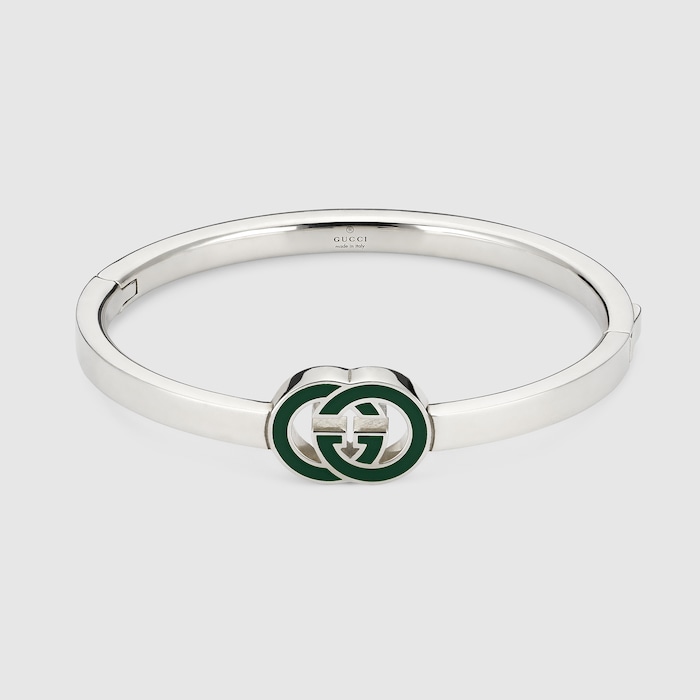 Gucci Interlocking bangle bracelet in 925 sterling silver | GUCCI® UK