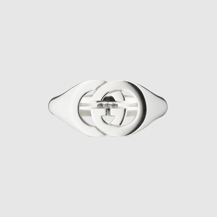 Gucci Interlocking signet ring in 925 sterling silver | GUCCI® US