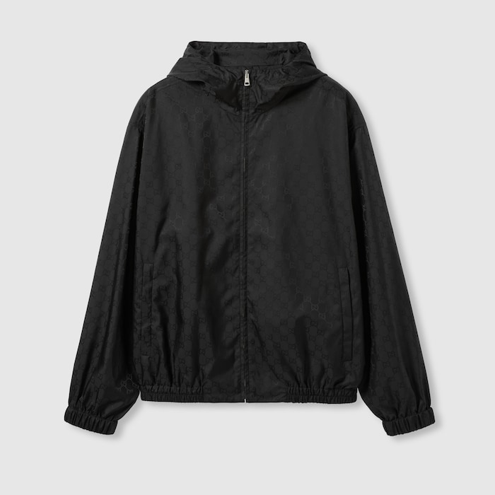 Chaqueta de jacquard de nylon con GG en negro | GUCCI® ES