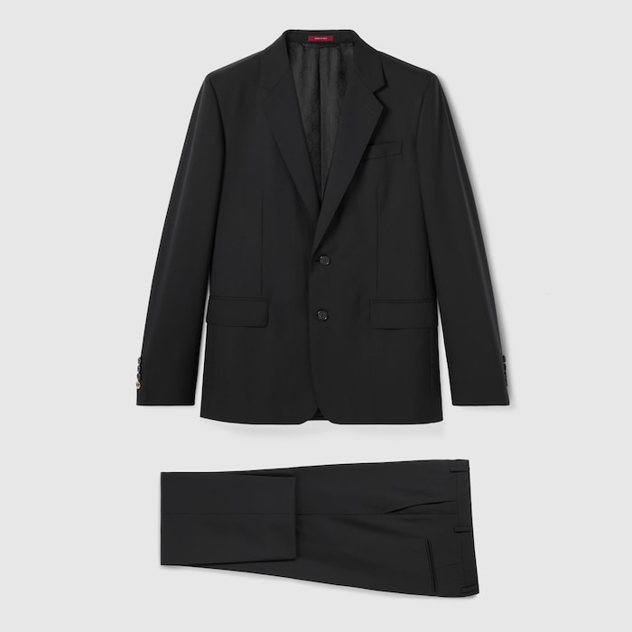 GUCCI ブラック ビジネススーツ Wool suit in black | GUCCI® UK
