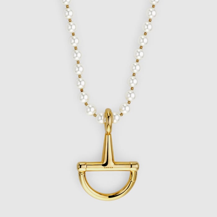 Necklace with stirrup in gold-toned brass | GUCCI® US