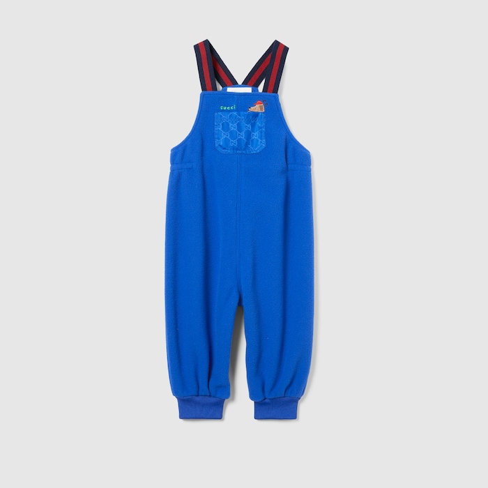 Baby fleece overall in blue | GUCCI® US