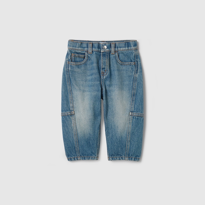 Baby denim pants in blue | GUCCI® US