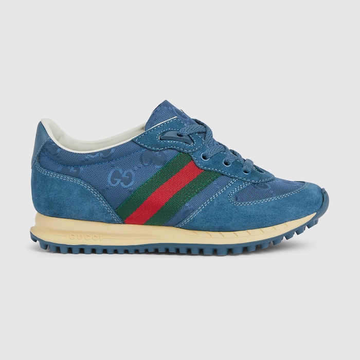 Children's Gucci Re-Motion sneakers in blue GG nylon and suede