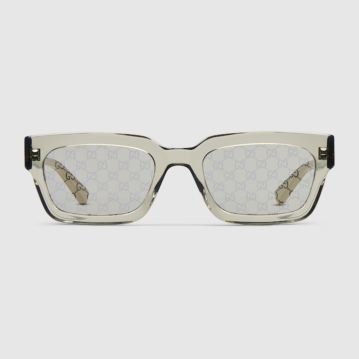 Rectangular frame sunglasses in grey | GUCCI® US