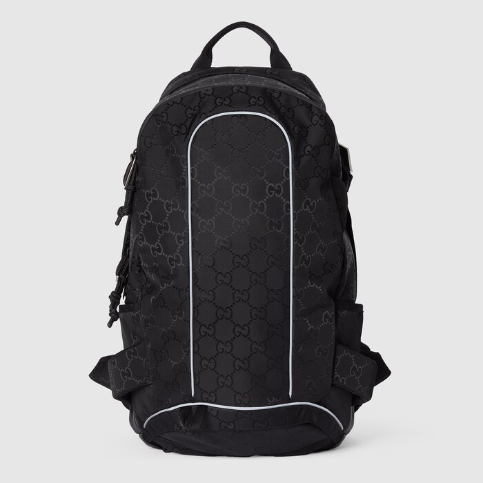 Small backpack in black GG nylon jacquard | GUCCI® US