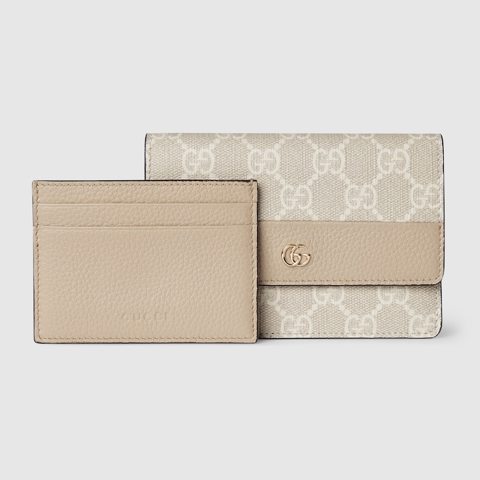 GG Marmont wallet in beige leather | GUCCI® US
