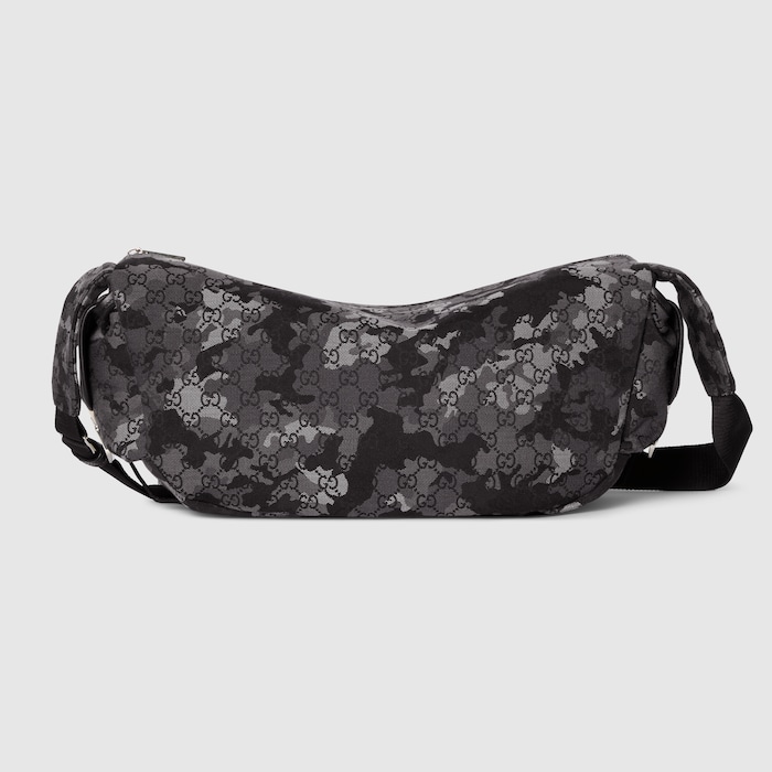 GG canvas large crossbody bag in black camouflage GG canvas
