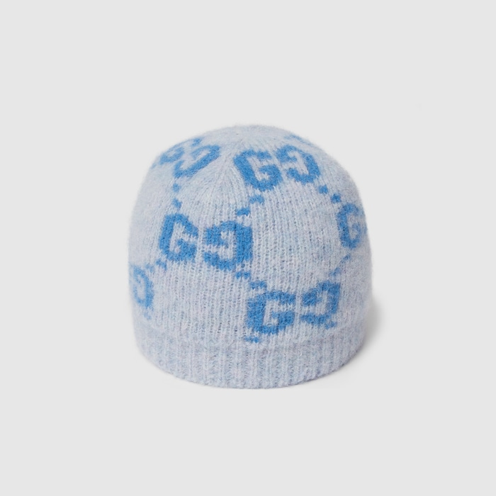 GG alpaca blend hat in blue and light blue | GUCCI® US