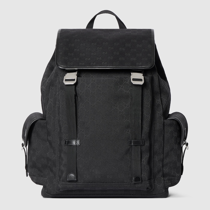 GG canvas large backpack in black GG canvas | GUCCI® US