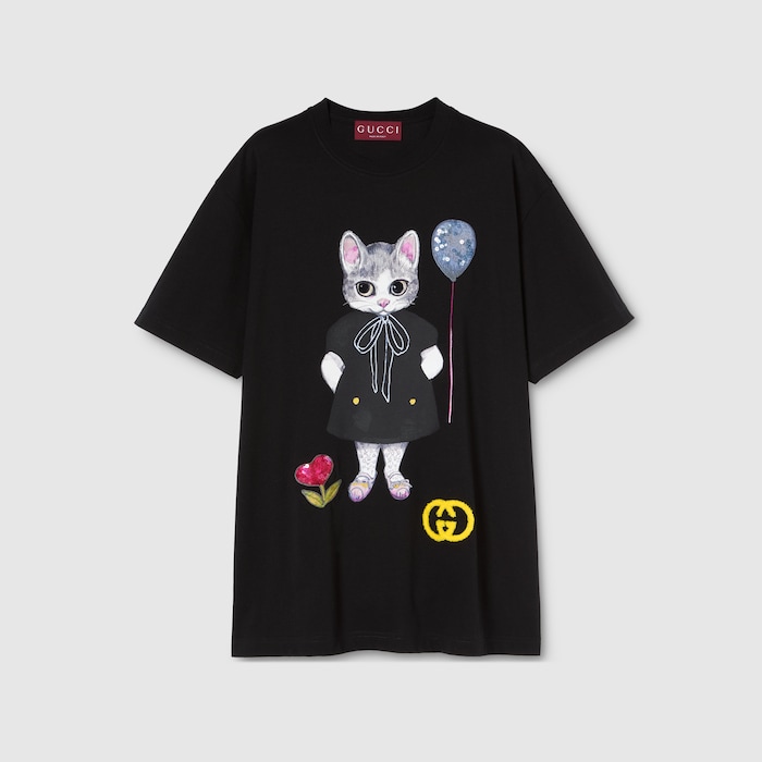 日本限定 ヒグチユウコ コットンジャージー Tシャツ ・ブラック