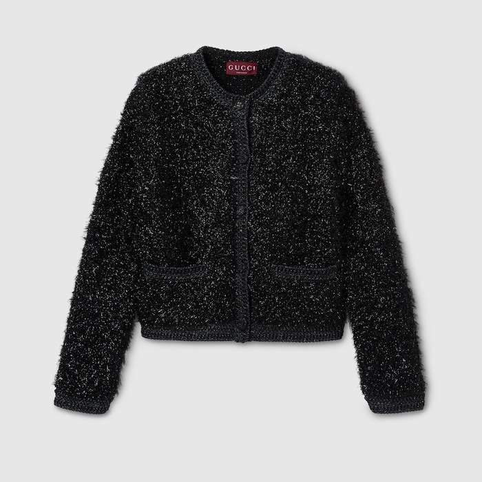 ✨希少✨GUCCIグッチ　カーディガン　L　ブラック　黒　カシミア混　イタリア製 851957_XKFBY_1000_001_100_0000
