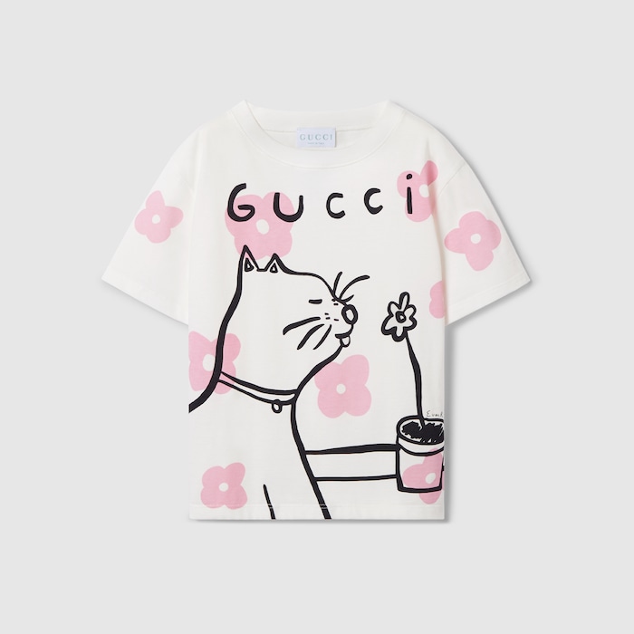 GUCCI カラフル Tシャツ　90 2歳 Gucci Bunny Print Cotton Jersey T-Shirt 'White' 548334-XJE8A-9275