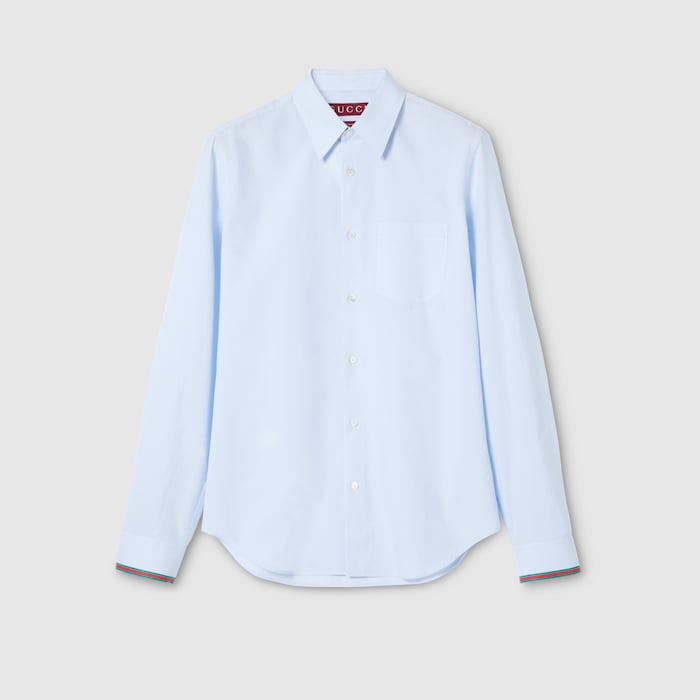 こ*、様 GUCCI 長袖シアーシャツ コットン ドレスシャツ BC26 852707_ZAS5W_4305_001_100_0000