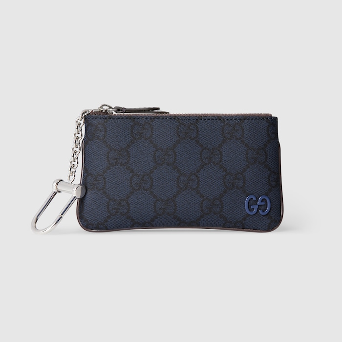 キーポーチ ボルドー トリム ・ダークブルー GGスプリーム | GUCCI公式