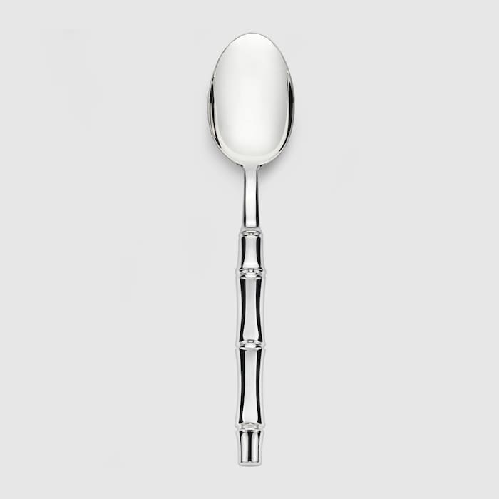 Spoons with bamboo motif, set of two in silver-plated brass